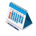 Mark calendar isometric icon. Royalty Free Stock Photo