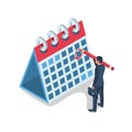 Mark calendar isometric icon