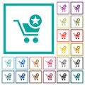 Mark cart item flat color icons with quadrant frames
