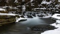 Mark Creek Marysville Falls near Kimberley British Columbia Canada in the winter Royalty Free Stock Photo