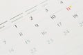 Mark the event day with a pin. Thumbtack in calendar concept for busy timeline organize Royalty Free Stock Photo