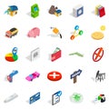 Mark icons set, isometric style