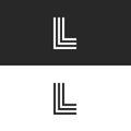 Mark L letter logo monogram simplicity linear style, right angle symbol