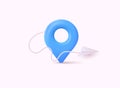 Mark location. Locate pin gps map. Realistic. Icon isolated on white background. 3D Web Vector Illustrations Royalty Free Stock Photo