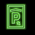 mark parking neon glow icon illustration
