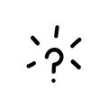 Mark of question with shine Asking questions. Ask for help. Shining Question mark stamp . Need information. Stock vector