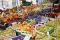 Mark state with fresh fruit, grapes, Nektarien, peaches