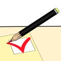 Mark to select the answer in the questionnaire. vector illustration Royalty Free Stock Photo