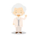 Mark Twain cartoon character. Vector Illustration. Kids History Collection