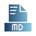 Markdown document file text icons, with contemporary color gradations. Can be used for websites, UI and mobile apps