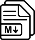 Markdown file used for docs Vector Icon Royalty Free Stock Photo