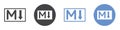 Markdown icon flat line symbol set