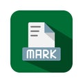 Markdown text file flat icons. symbol document files, format extension. Can be used for websites, software, UI and mobile apps