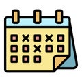 Marked calendar dates icon color outline vector