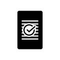 Black solid icon for Marked, noticeable and checklist