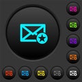 Marked mail dark push buttons with color icons