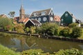 Marken, a fishing village with traditional wooden houses and the church Grote Kerk, located in the North of Amsterdam Royalty Free Stock Photo