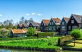 Marken, a fishing village with traditional wooden houses, located in the North of Amsterdam, North Holland, Netherlands Royalty Free Stock Photo