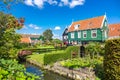 Marken island, beautiful traditional fisherman village houses, typical Dutch landscape, North Holland, Netherlands