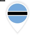 Botswana marker icon with shadow on white background