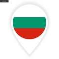 Bulgaria marker icon with shadow on white background.