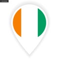 Ivory Coast marker icon with shadow on white background