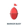 Marker Buoy flat icon. Color simple element from diving collection. Creative Marker Buoy icon for web design, templates