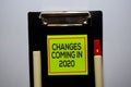 Changes Coming in 2020 text on sticky notes  on office desk Royalty Free Stock Photo