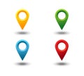 Marker 3D. Map pointer pin vector set isolated on white background. Web location point, pointer 3d arrow mark