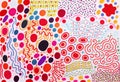 Marker drawing background. Abstract colorful dots.Simple hand drawn color texture. Bright multicolor backdrop for graphic design