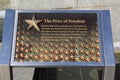 Marker at The Freedom Wall, honoring lost service personnel during WWII,Washington,DC,2015