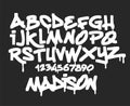 Marker Graffiti Font, handwritten Typography vector illustration. Royalty Free Stock Photo