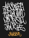 Marker Graffiti Font handwritten Typography vector illustration Royalty Free Stock Photo