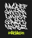 Marker Graffiti Font handwritten Typography vector illustration Royalty Free Stock Photo