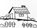 Marker hand Drawn illustration. House illustration isolated on white background. For kids coloring.