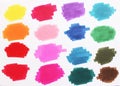 Marker palette colors collection. Doodle hand drawn multicolor set. Simple felt-tip spots and blots. Raster illustration