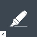 Marker Pen related vector glyph icon. Royalty Free Stock Photo