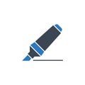 Marker Pen related vector glyph icon. Royalty Free Stock Photo
