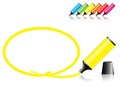 Marker pens with a selected area Royalty Free Stock Photo