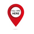 Marker and pointer icon. Iocation indicator. You are here sign icon mark location pointer pin Royalty Free Stock Photo