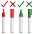 Marker red / green with cross check