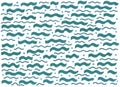Marker sketch painting. Horizontal blue sea waves. Grunge hand drawn texture for background. Raster illustration Royalty Free Stock Photo