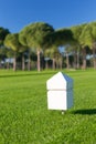 Marker at a teeing ground of a golf course Royalty Free Stock Photo