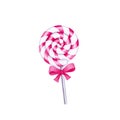Markers illustration of a pink sweet candy with bow. Raster illustration isolated on white background with clipping path