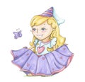 Markers illustration `Virgo - little princess`