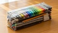 The markers are neatly arranged in two rows, showcasing a spectrum of Royalty Free Stock Photo