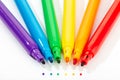 Markers of rainbow colors isolated on white background Royalty Free Stock Photo