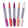Markers of Various Colors to Use in Your Drawing Projects and Infographics Royalty Free Stock Photo