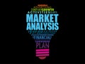 Market Analysis light bulb word cloud collage, business concept Royalty Free Stock Photo