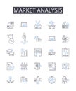Market analysis line icons collection. Investment, Risk, Growth, Finance, Planning, Portfolio, Assets vector and linear